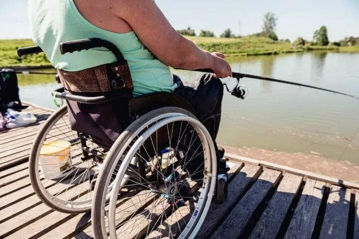 Fishing in a wheelchair