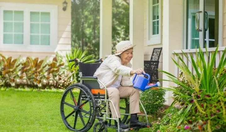 Gardening in a wheelchair