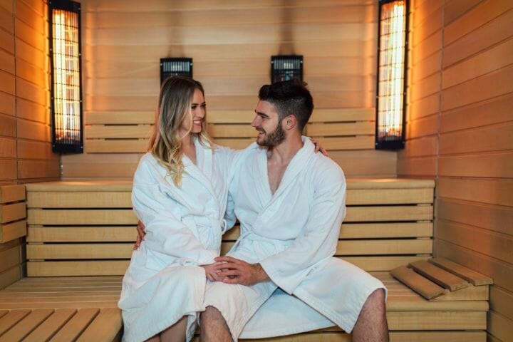 Couple enjoying Infrared Sauna
