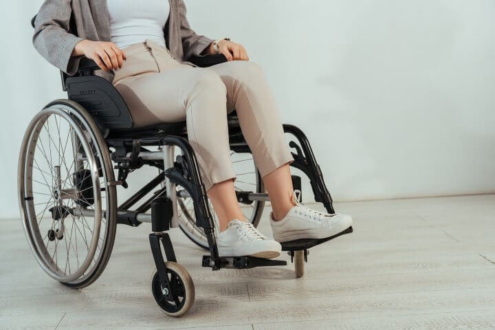 Woman on a wheelchair