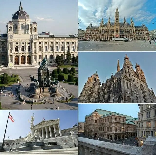 Montage of Vienna. Vienna is one of the best places to visit on a wheelchair.