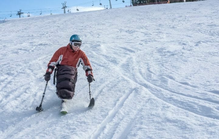 Skiing for wheelchair bound
