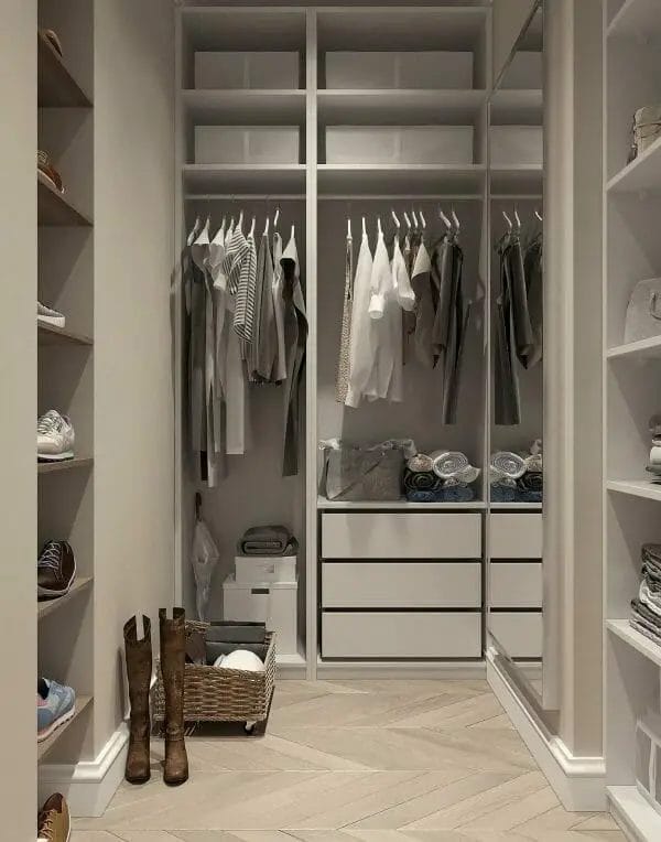 Storage solutions for the elderly include a well organized closet