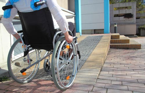 The width of a wheelchair ramp will depend on the width of a standard wheelchair