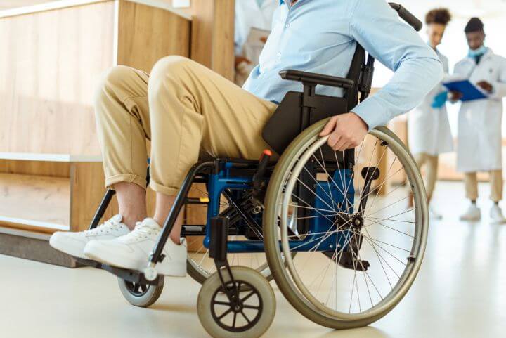 disabled man on a wheelchair
