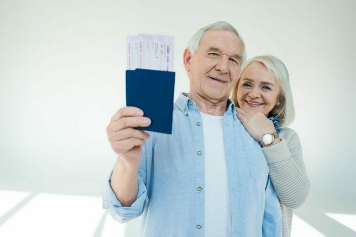 Senior couple ready for travel