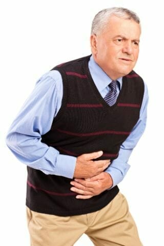 senior with stomach pain