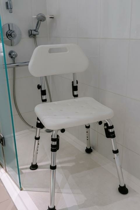 white shower chair
